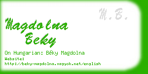 magdolna beky business card